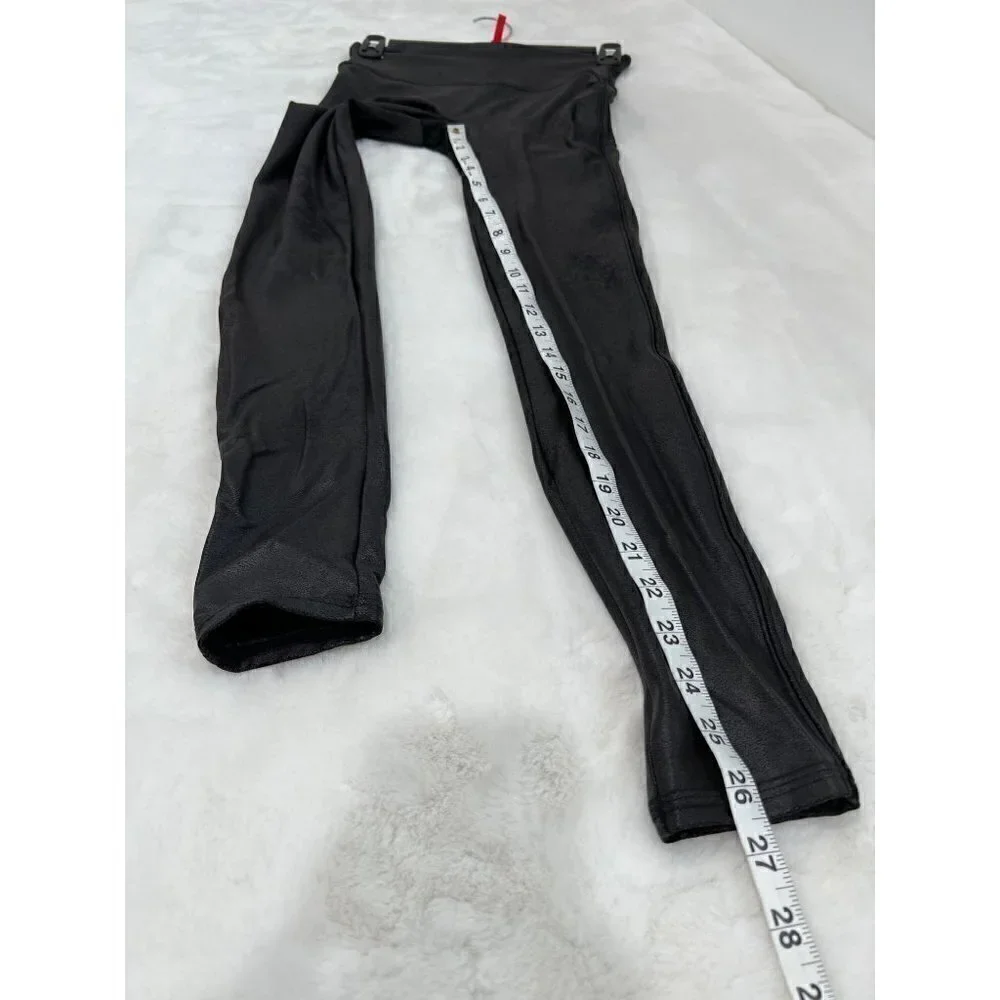 SPANX Size S Faux Leather Leggings Coated Black